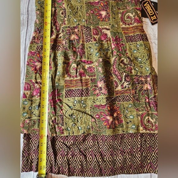 VIRGO II Size 12 Vintage New w/ Tags 90's Dress Floral Artsy Rayon Sleeveless - Picture 11 of 12